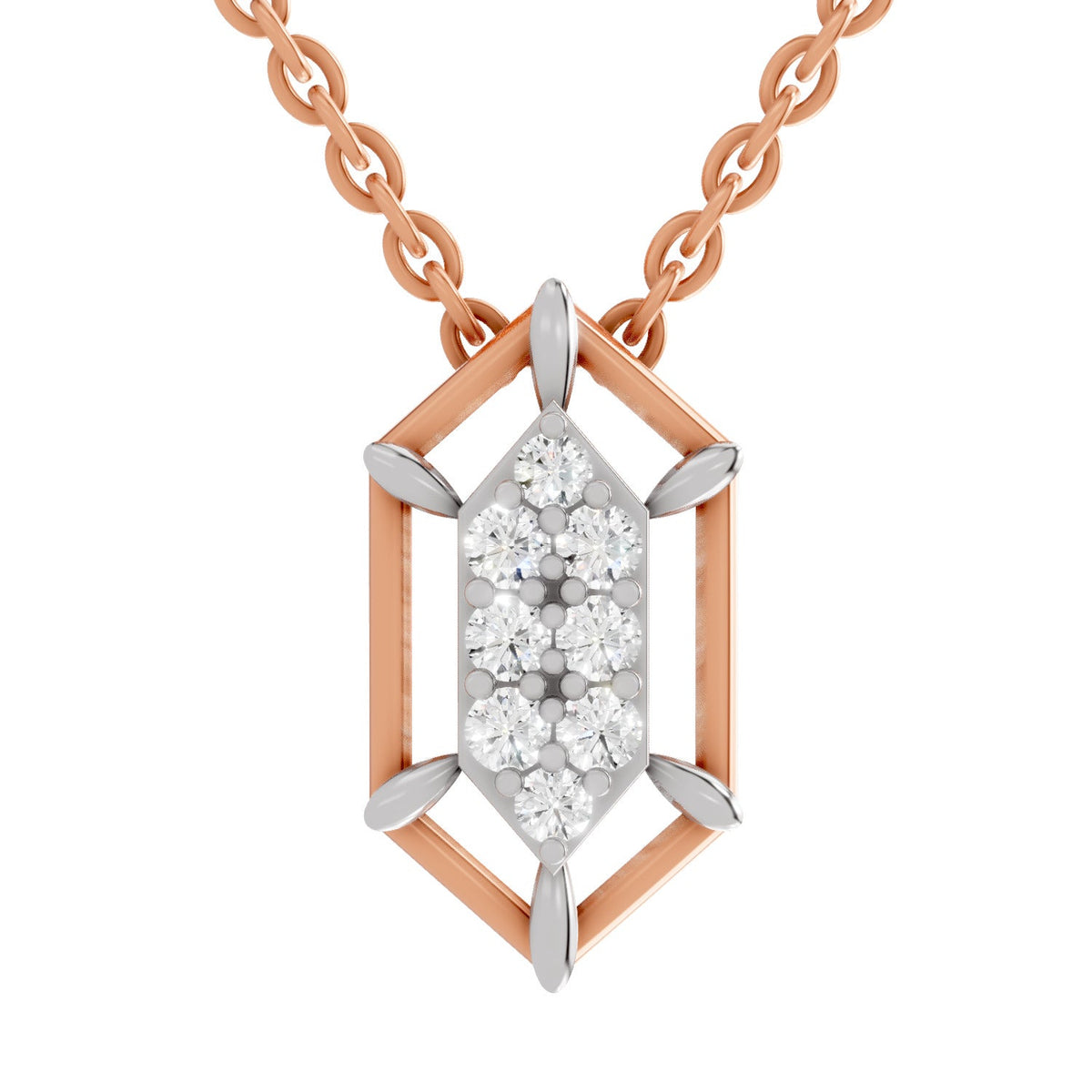 Resplendent Geometric Diamond Pendant