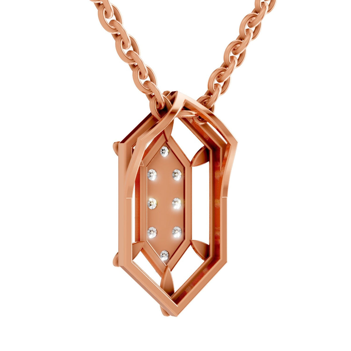 Resplendent Geometric Diamond Pendant