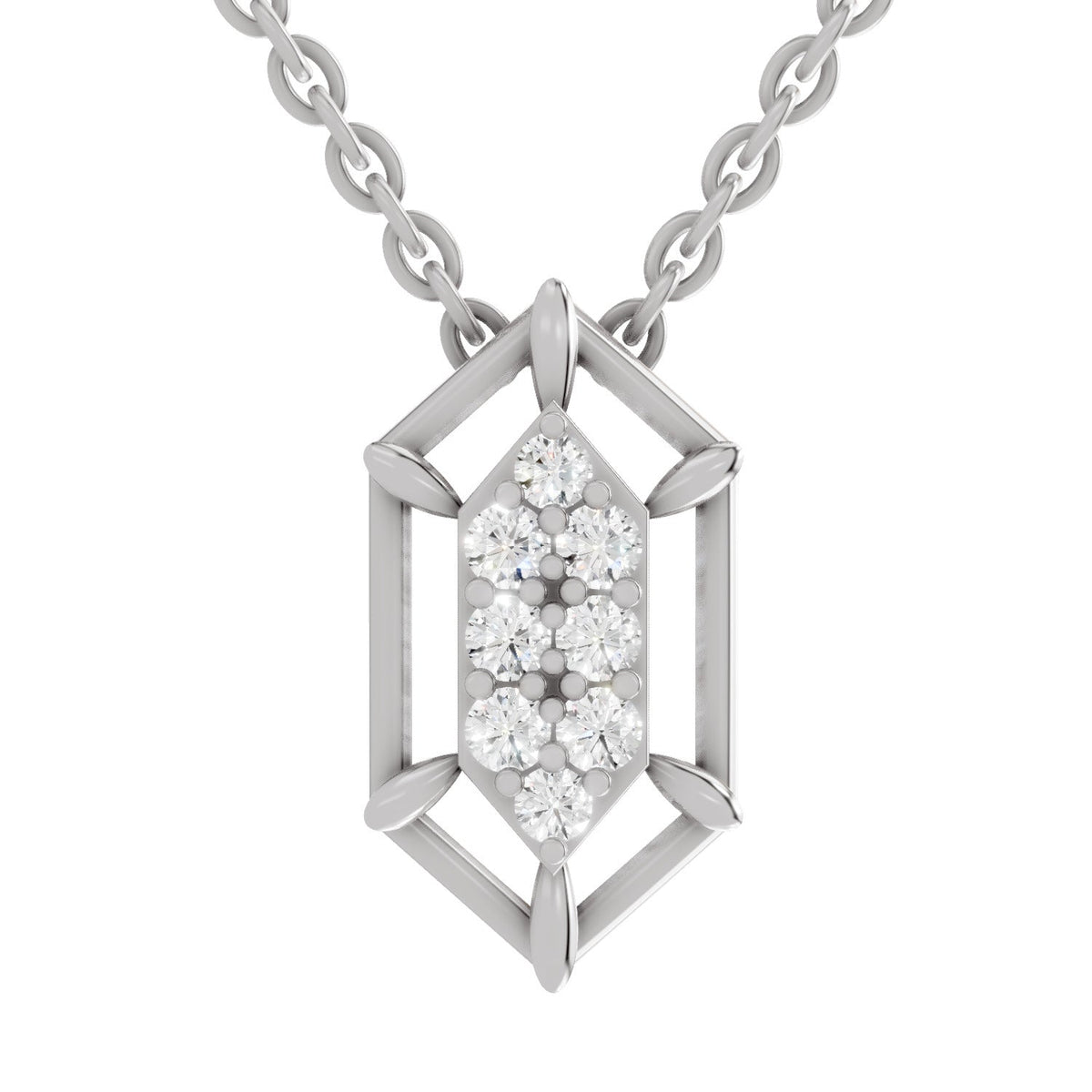 Resplendent Geometric Diamond Pendant