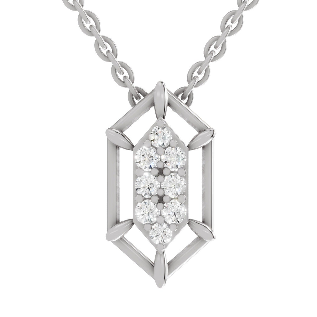 Resplendent Geometric Diamond Pendant