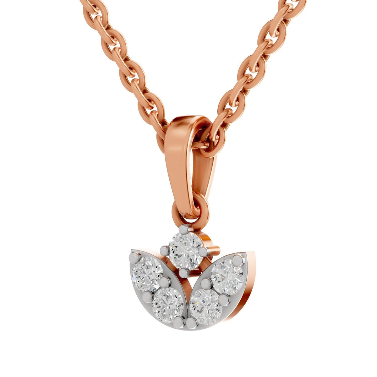 Delicate Bloom Trinity Diamond Pendant