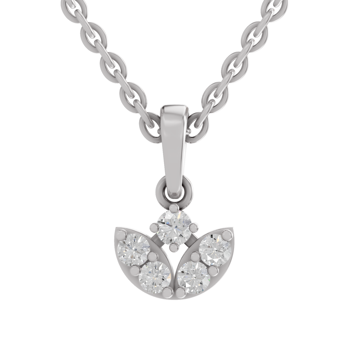 Delicate Bloom Trinity Diamond Pendant