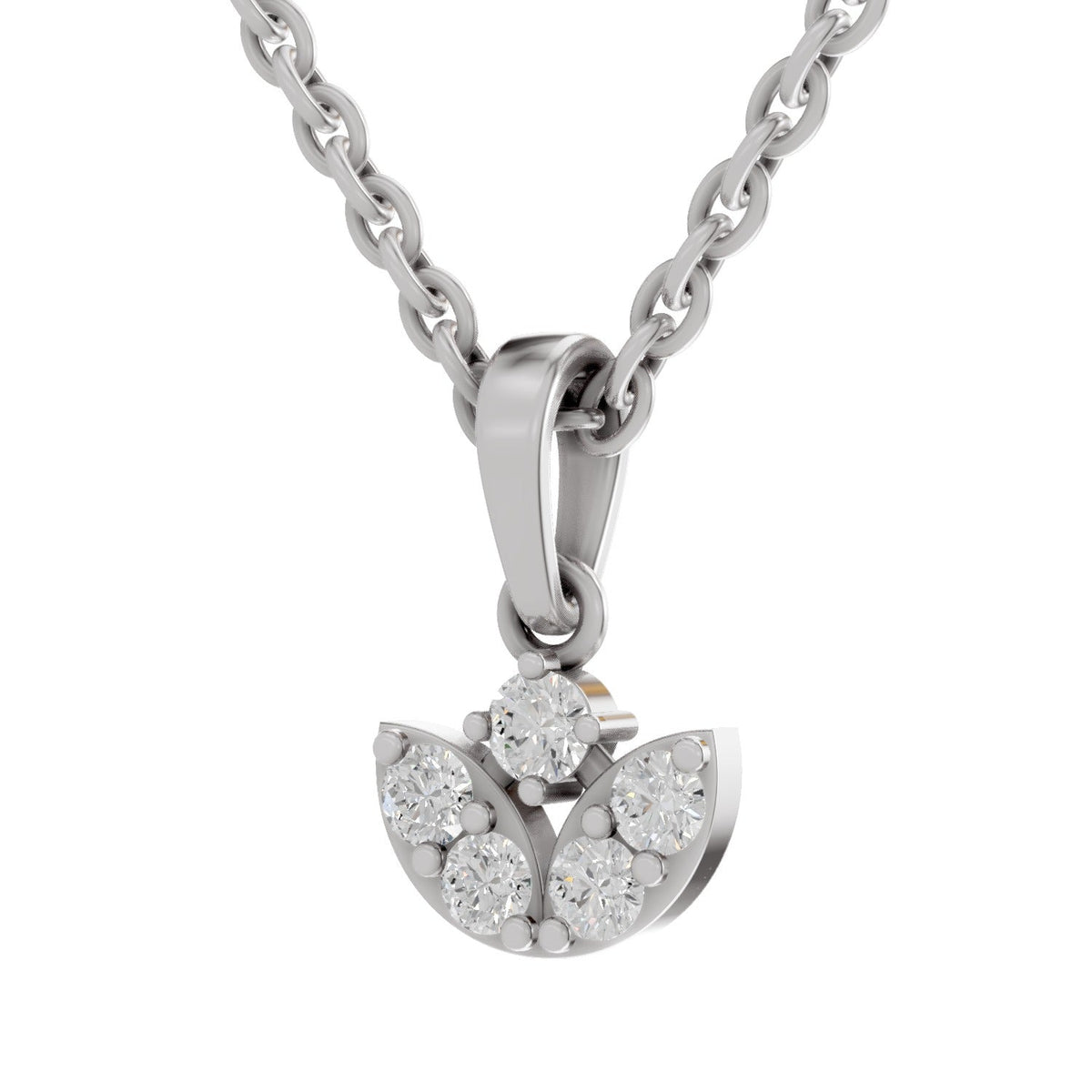 Delicate Bloom Trinity Diamond Pendant