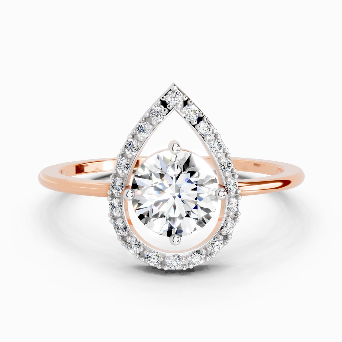 Dreamy Teardrop Halo Diamond Ring