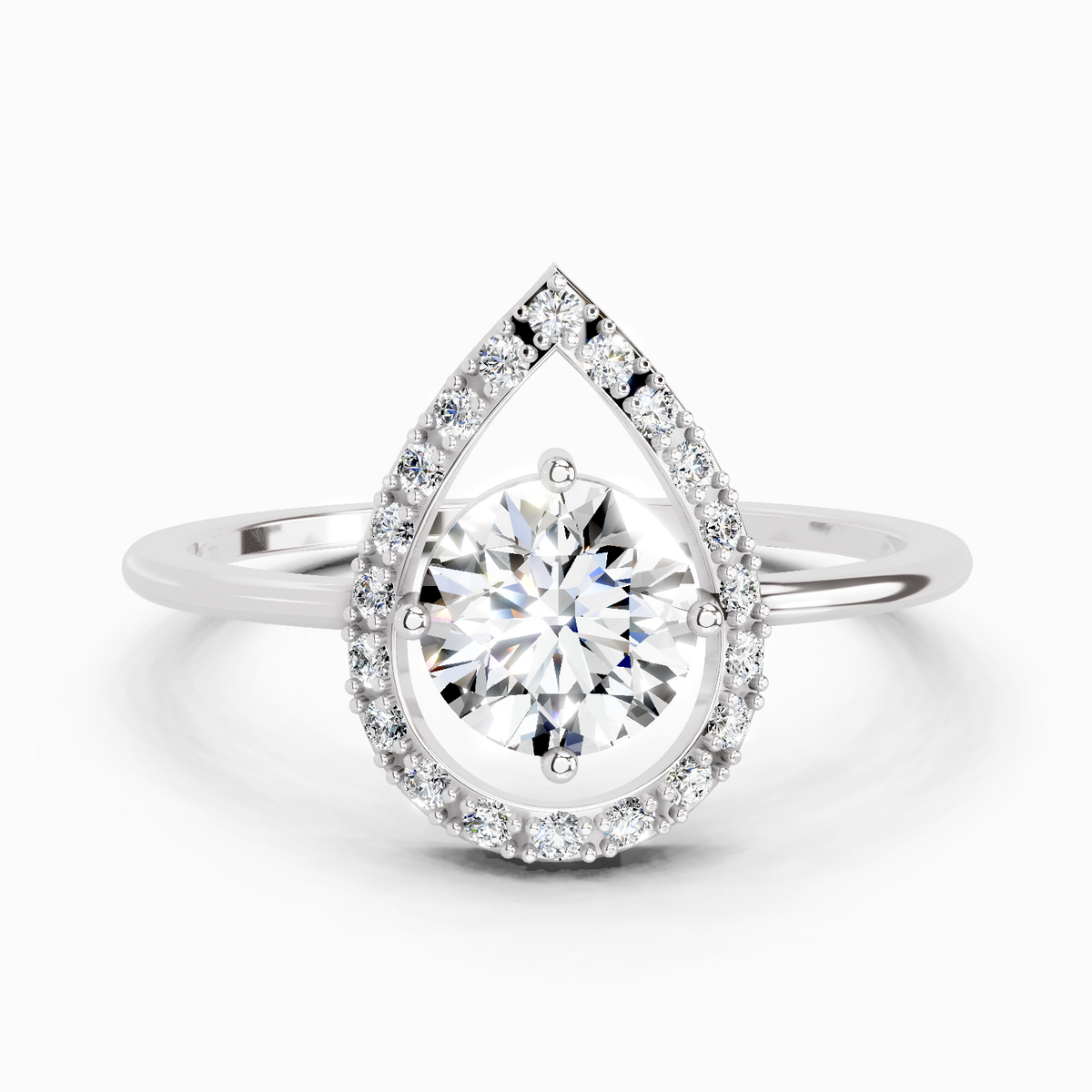 Dreamy Teardrop Halo Diamond Ring