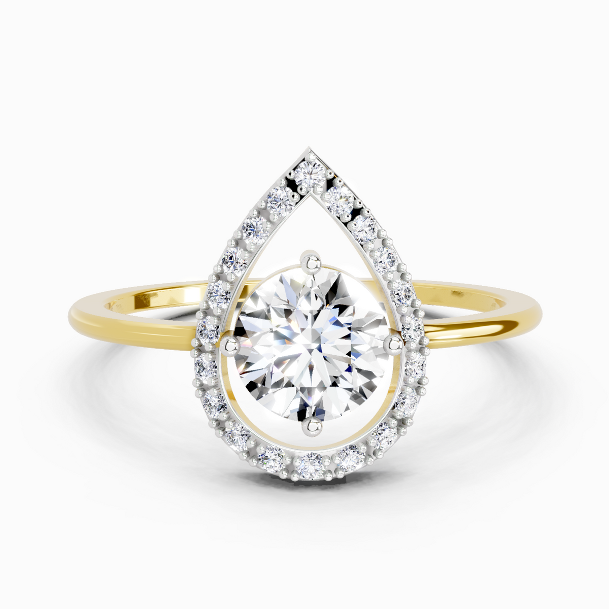 Dreamy Teardrop Halo Diamond Ring