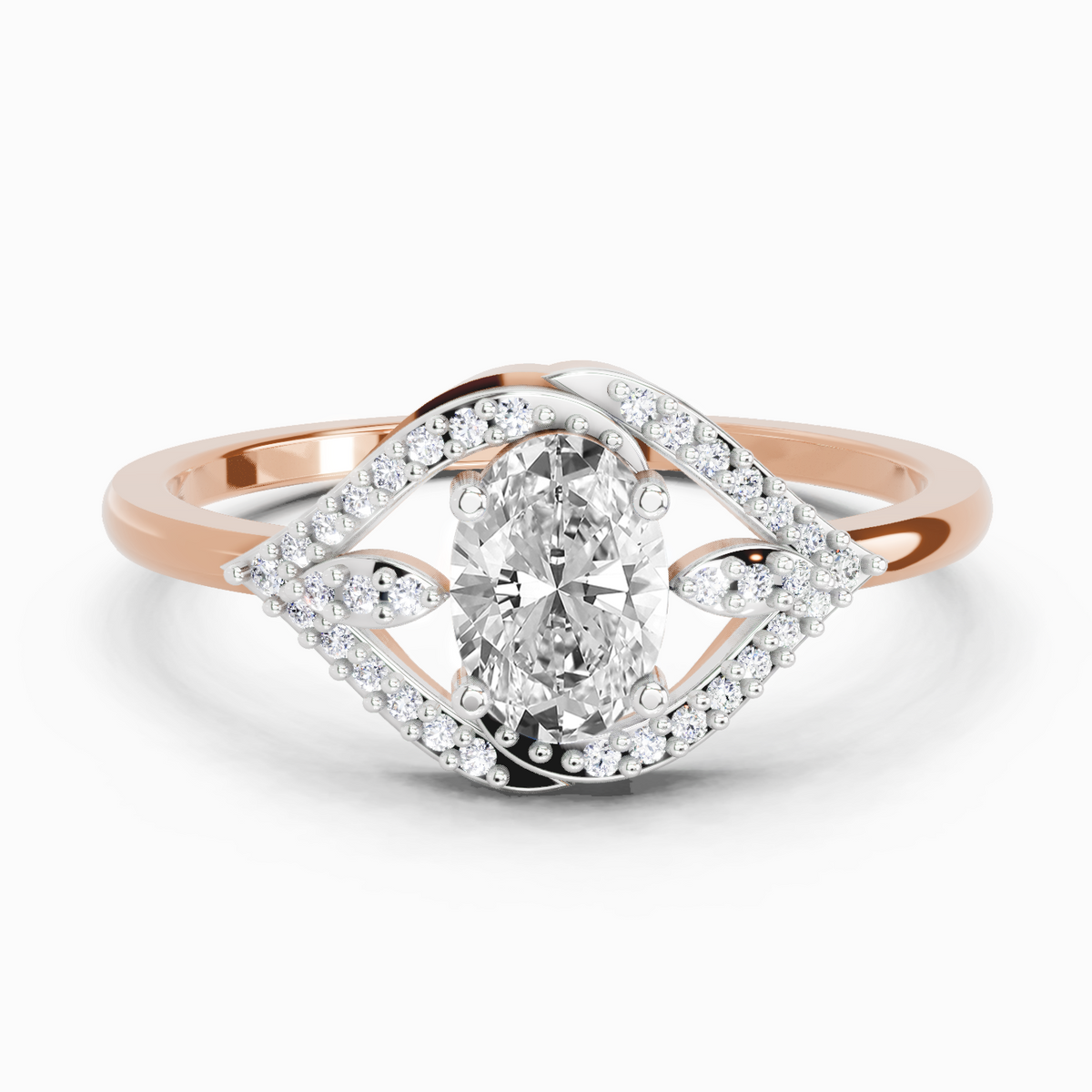 Elegant Oval Halo Diamond Ring