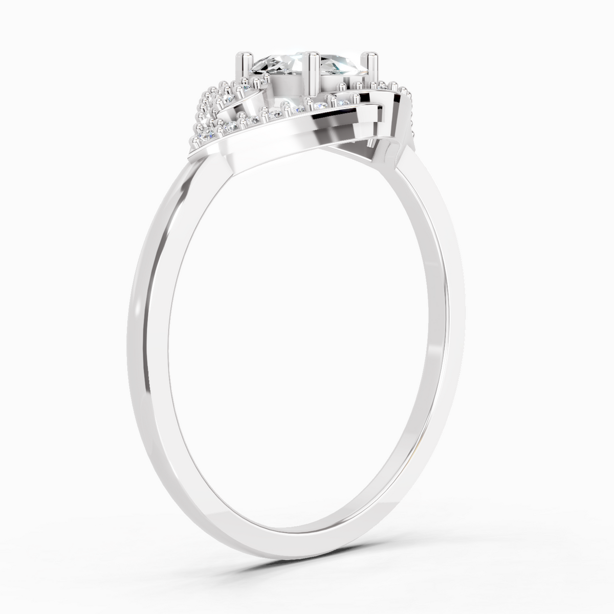 Elegant Oval Halo Diamond Ring