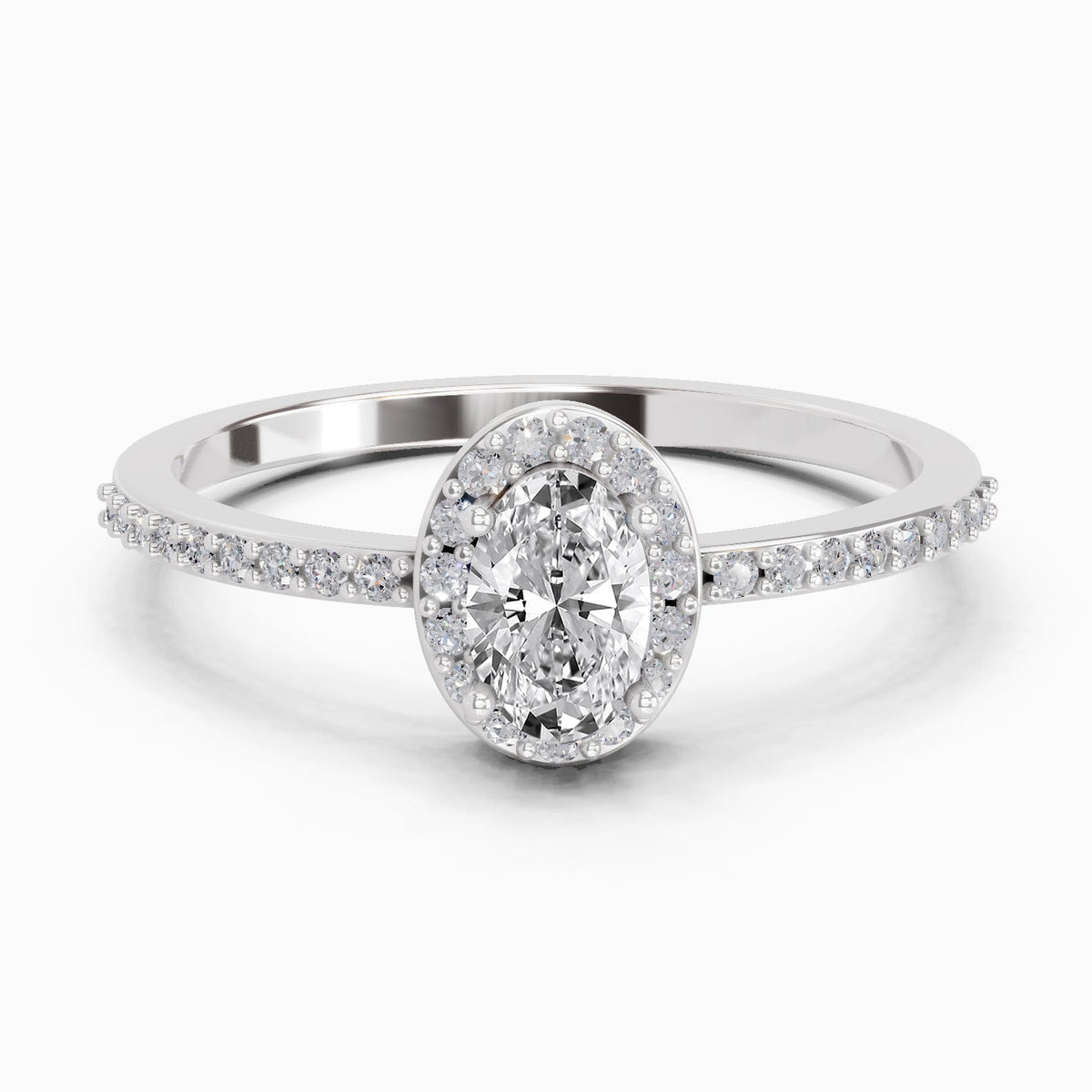 Ethereal Oval Halo Diamond Ring