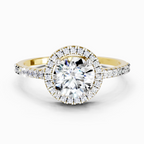 Shimmering Round Halo Diamond Engagement Ring