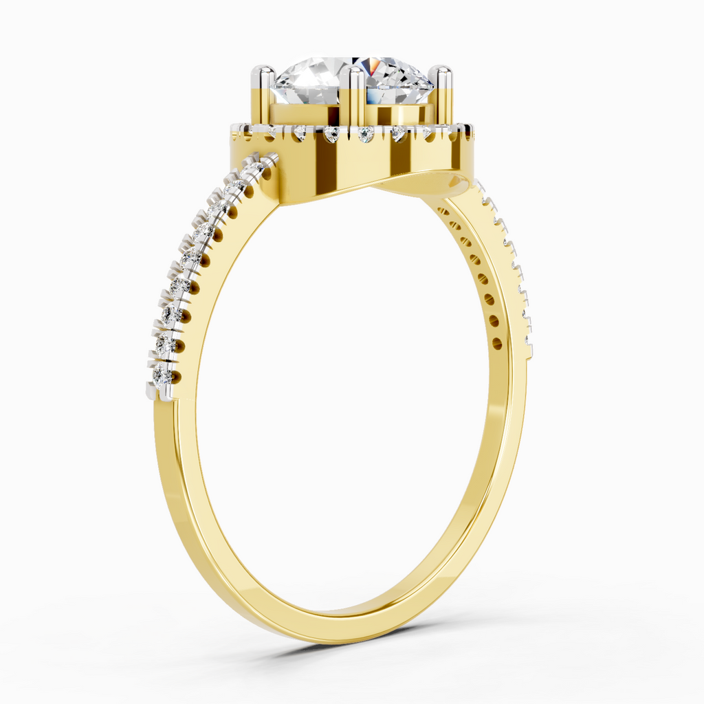 Shimmering Round Halo Diamond Engagement Ring
