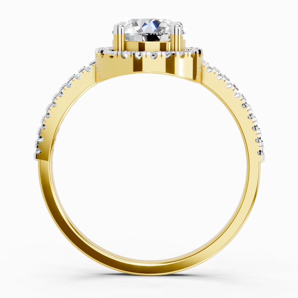 Shimmering Round Halo Diamond Engagement Ring