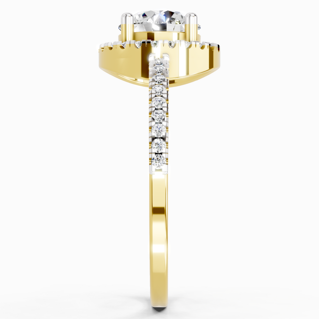 Shimmering Round Halo Diamond Engagement Ring
