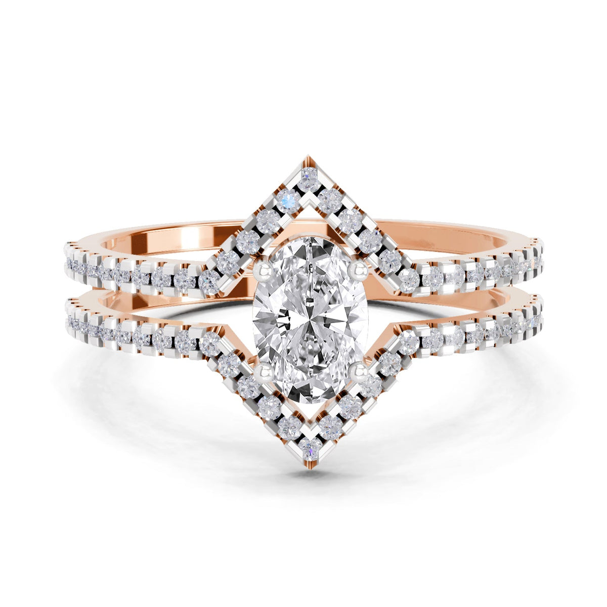 Enchanting Oval Halo Diamond Ring