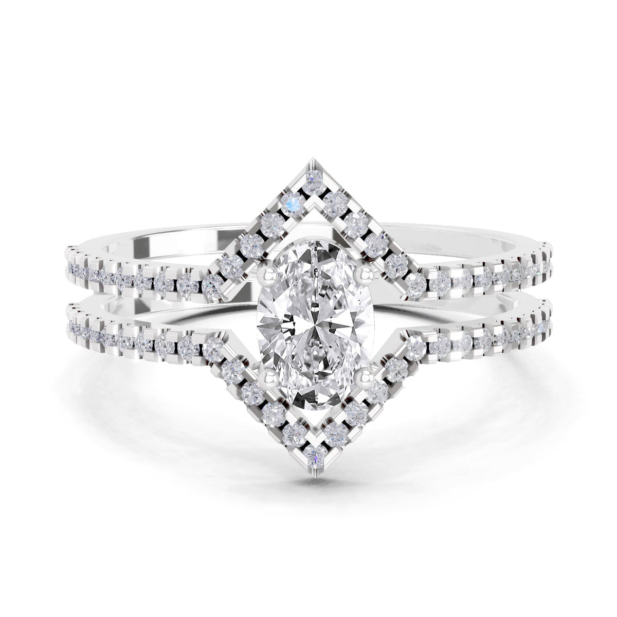 Enchanting Oval Halo Diamond Ring