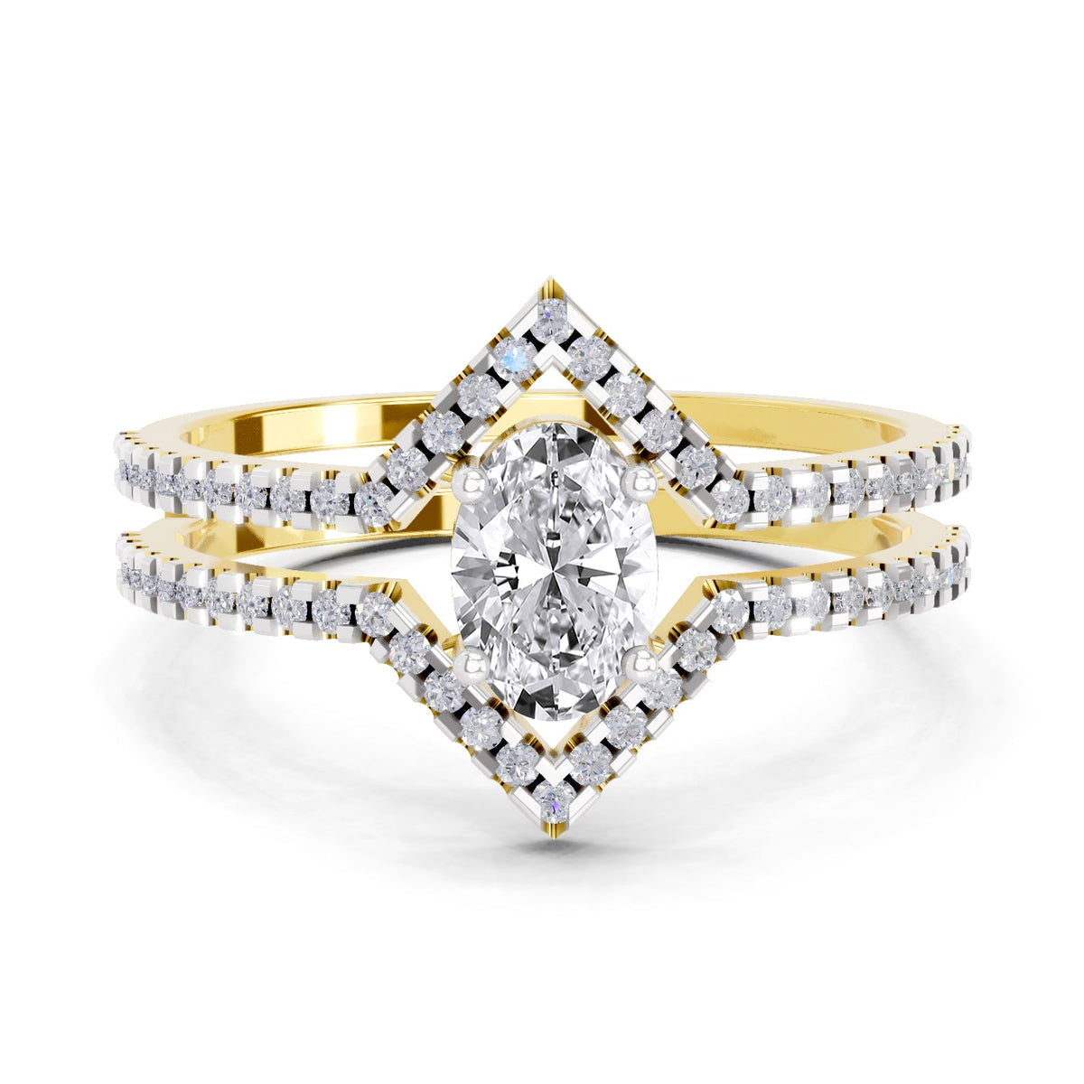 Enchanting Oval Halo Diamond Ring