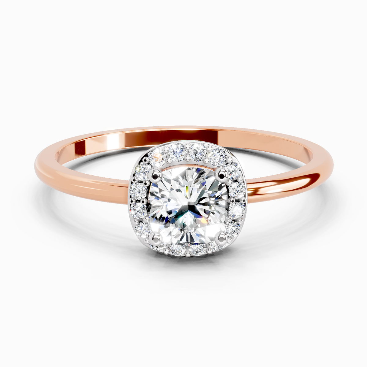 Timeless Cushion Halo Diamond Engagement Ring