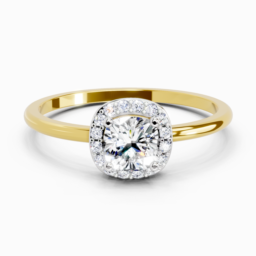 Timeless Cushion Halo Diamond Engagement Ring