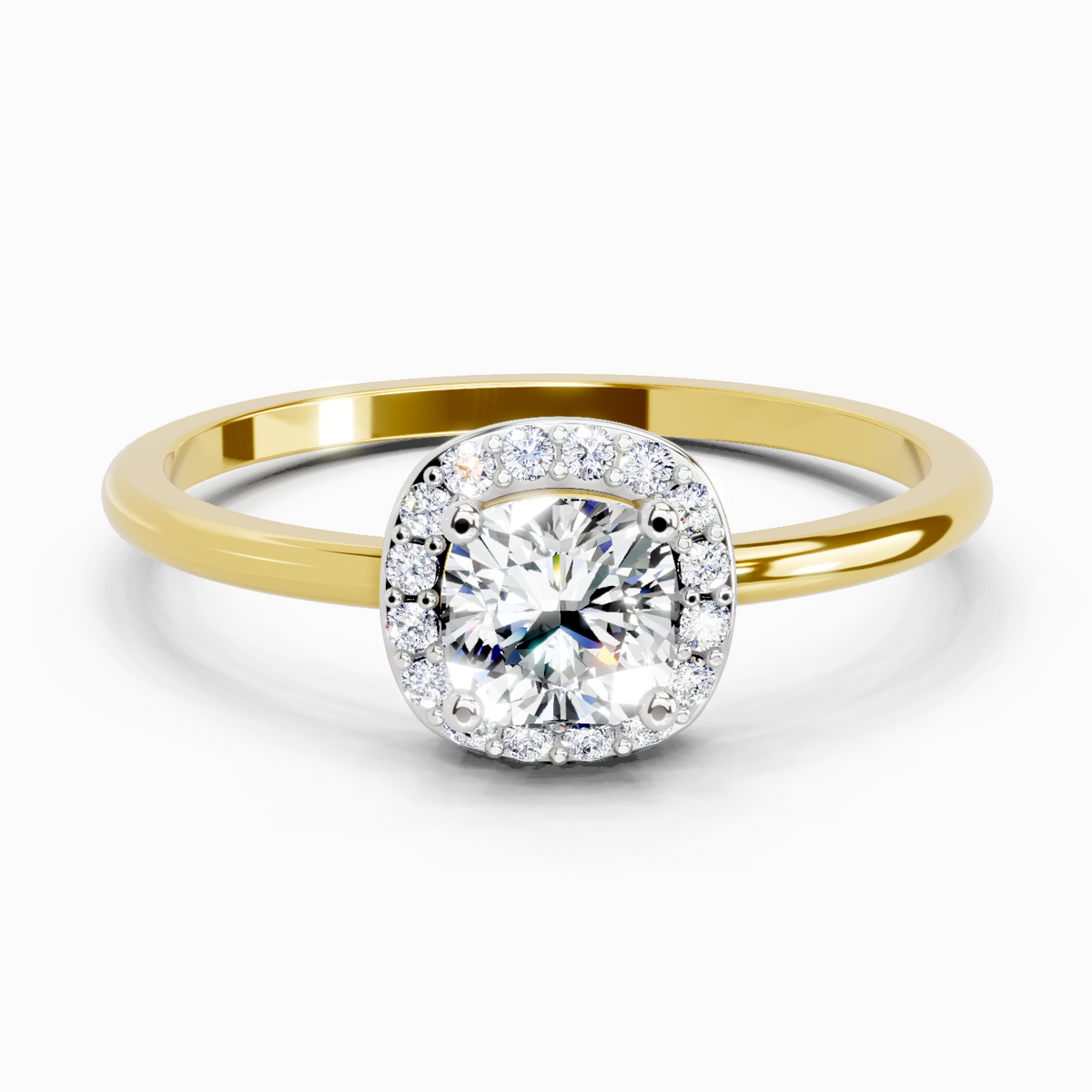 Timeless Cushion Halo Diamond Engagement Ring