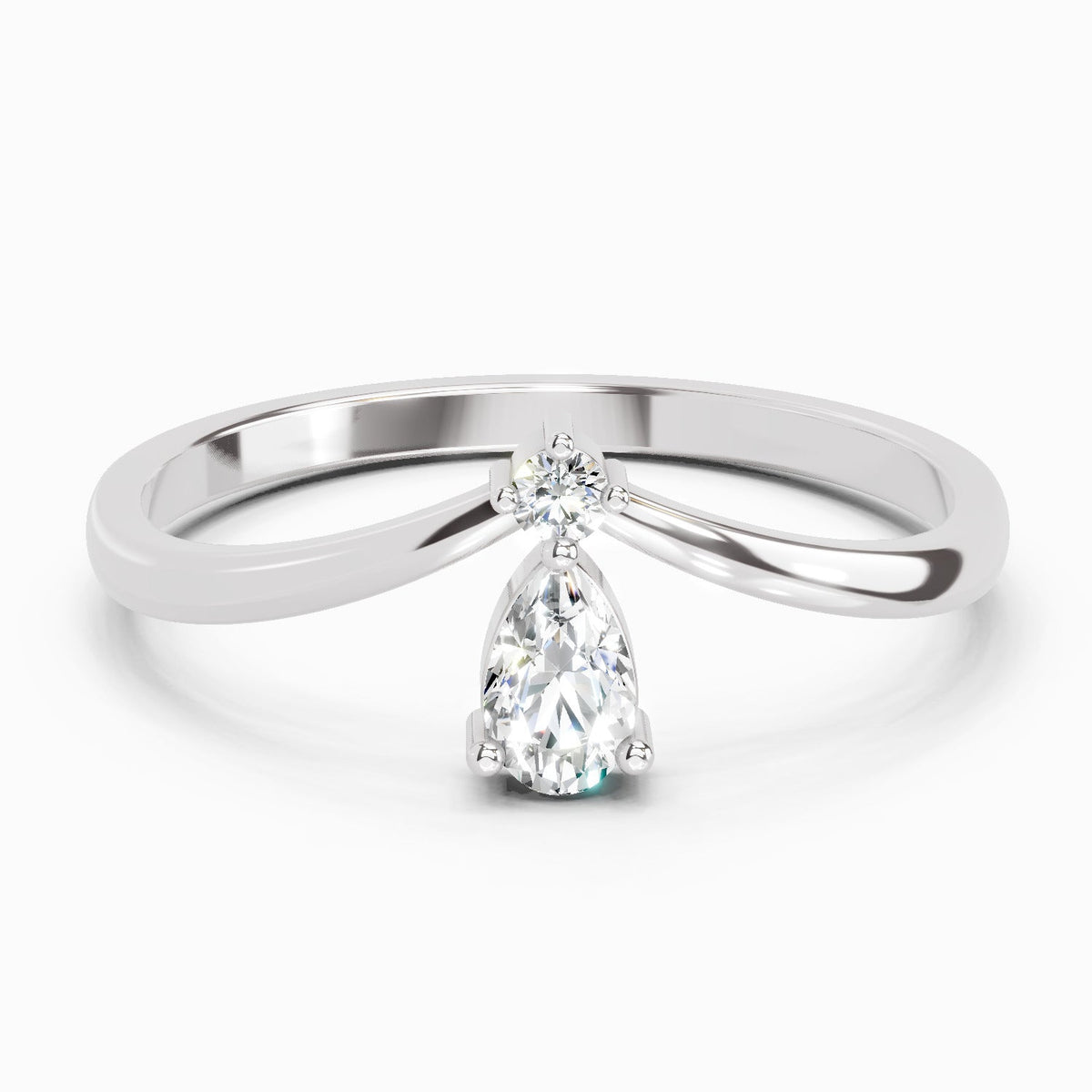 Glistening Pear Diamond Ring