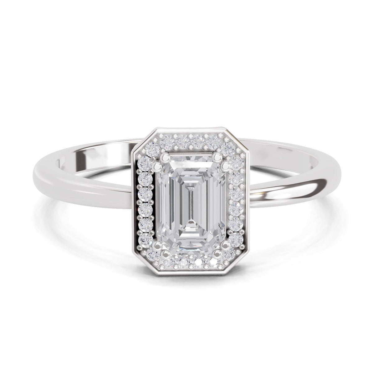 Delicate Emerald-Cut Diamond Engagement Ring