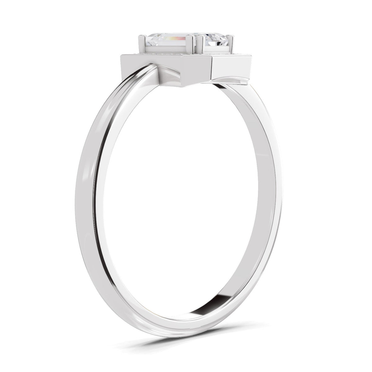 Delicate Emerald-Cut Diamond Engagement Ring