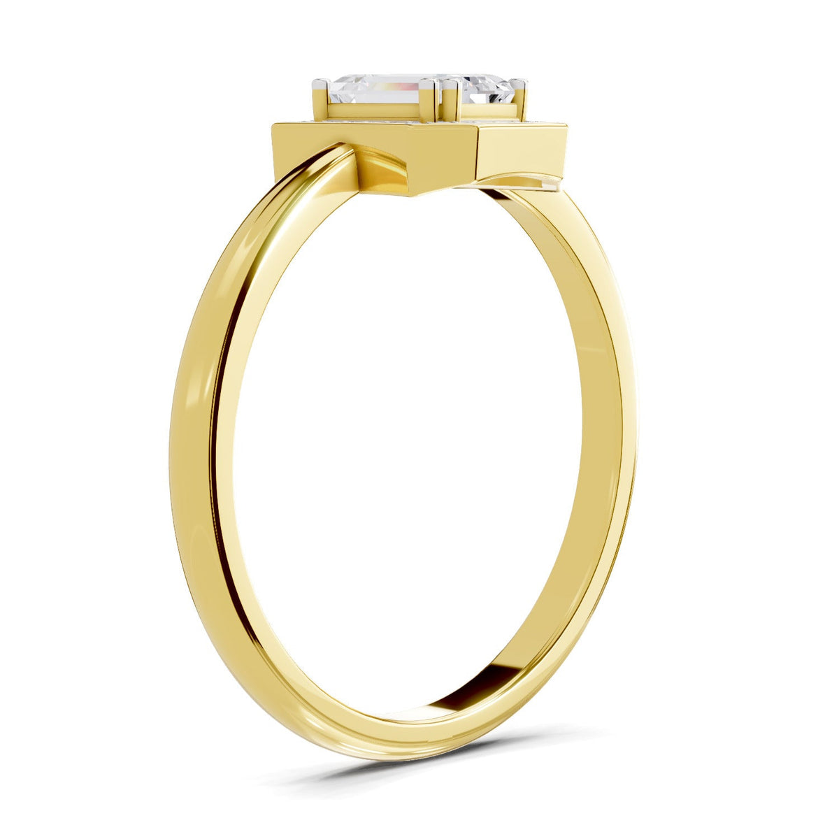 Delicate Emerald-Cut Diamond Engagement Ring