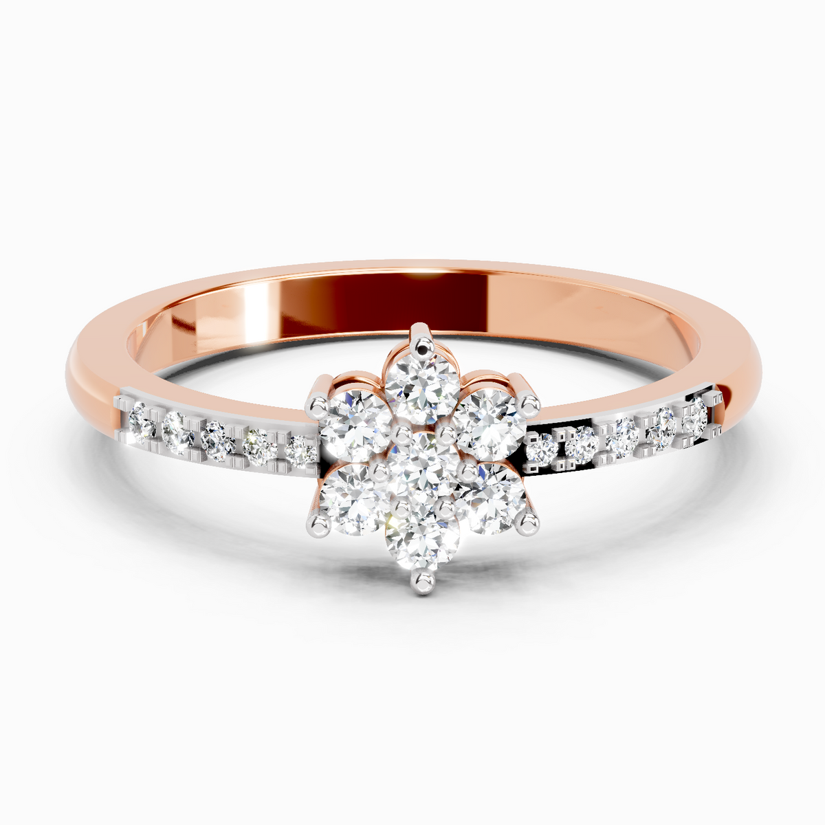 Opulent Floral Diamond Ring