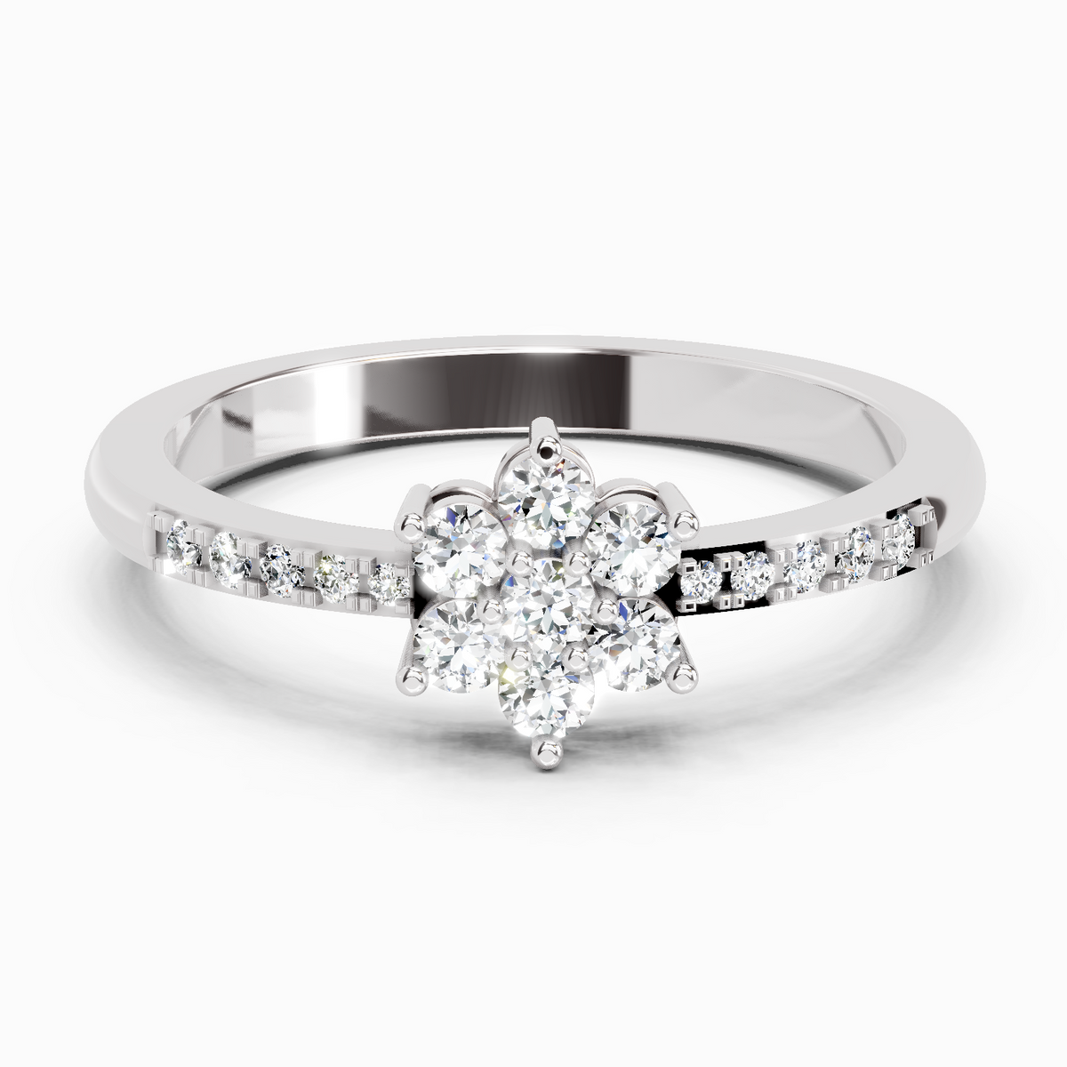 Opulent Floral Diamond Ring