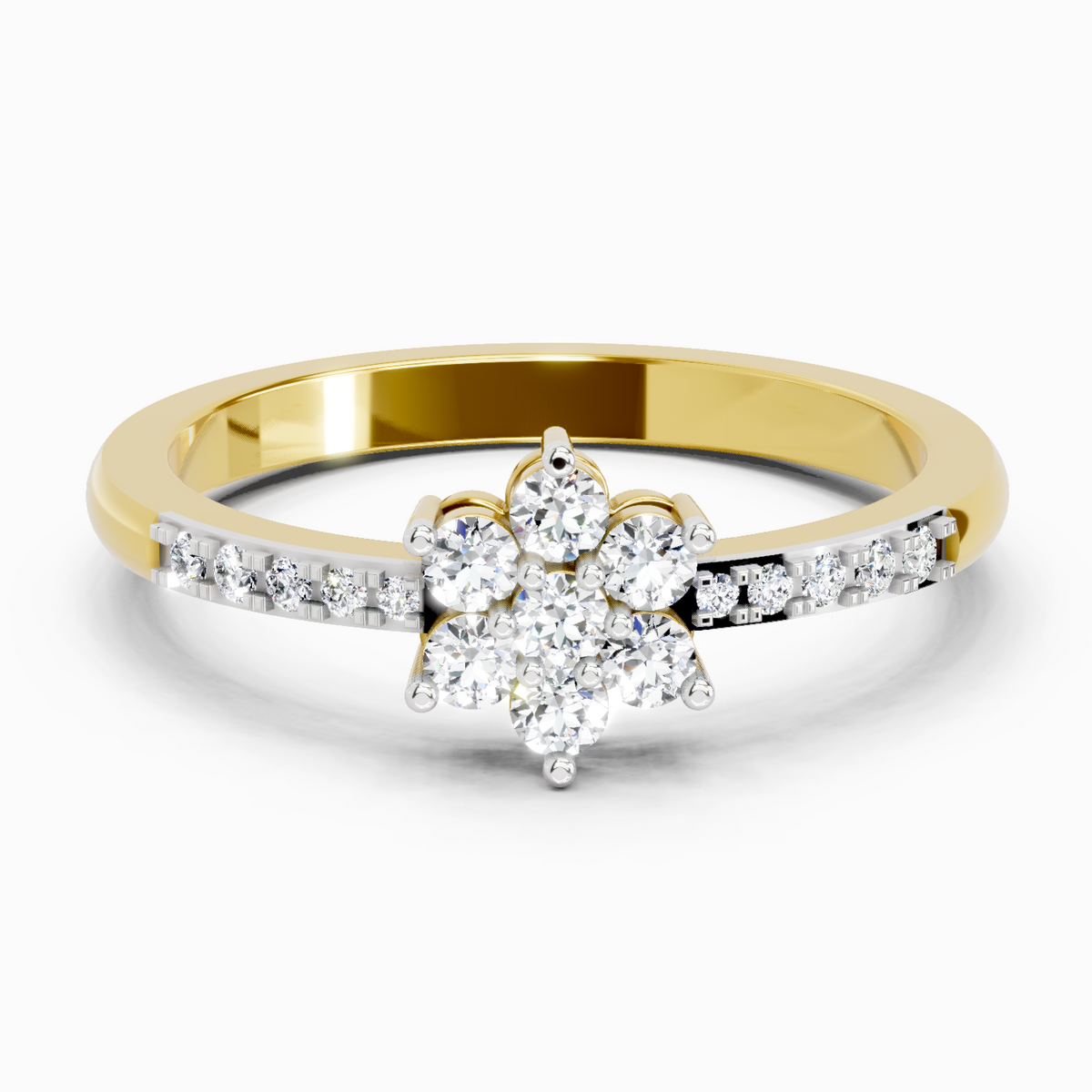Opulent Floral Diamond Ring