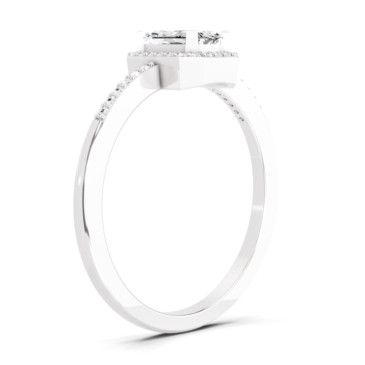 Dreamy Emerald-Cut Halo Diamond Ring