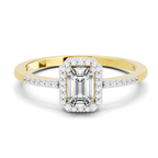 Dreamy Emerald-Cut Halo Diamond Ring