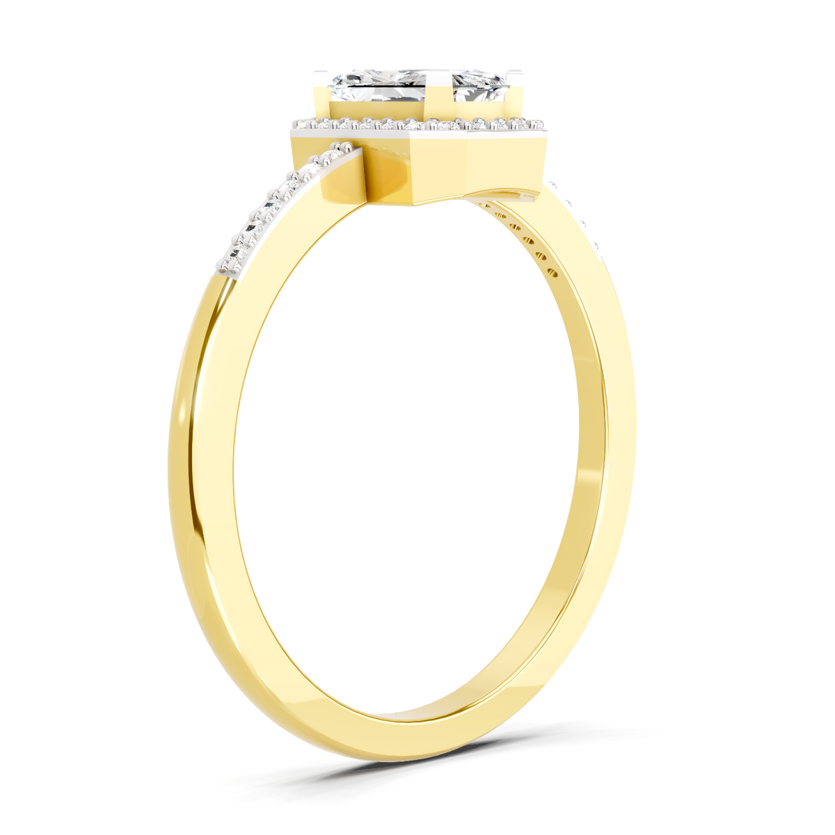 Dreamy Emerald-Cut Halo Diamond Ring