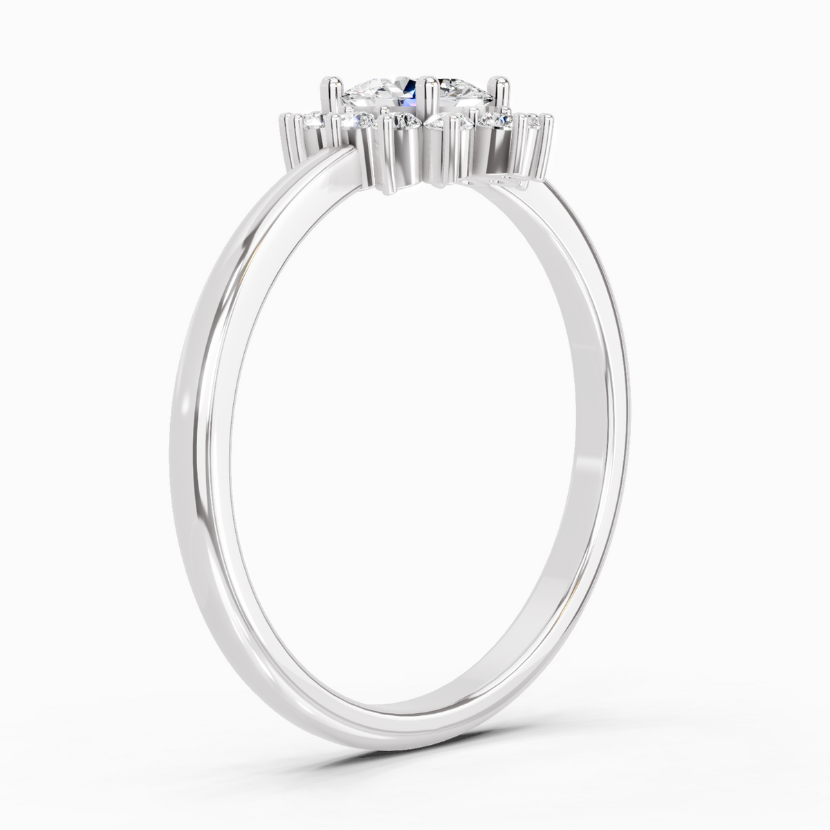 Pristine Oval Halo Diamond Engagement Ring