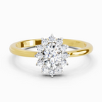 Pristine Oval Halo Diamond Engagement Ring