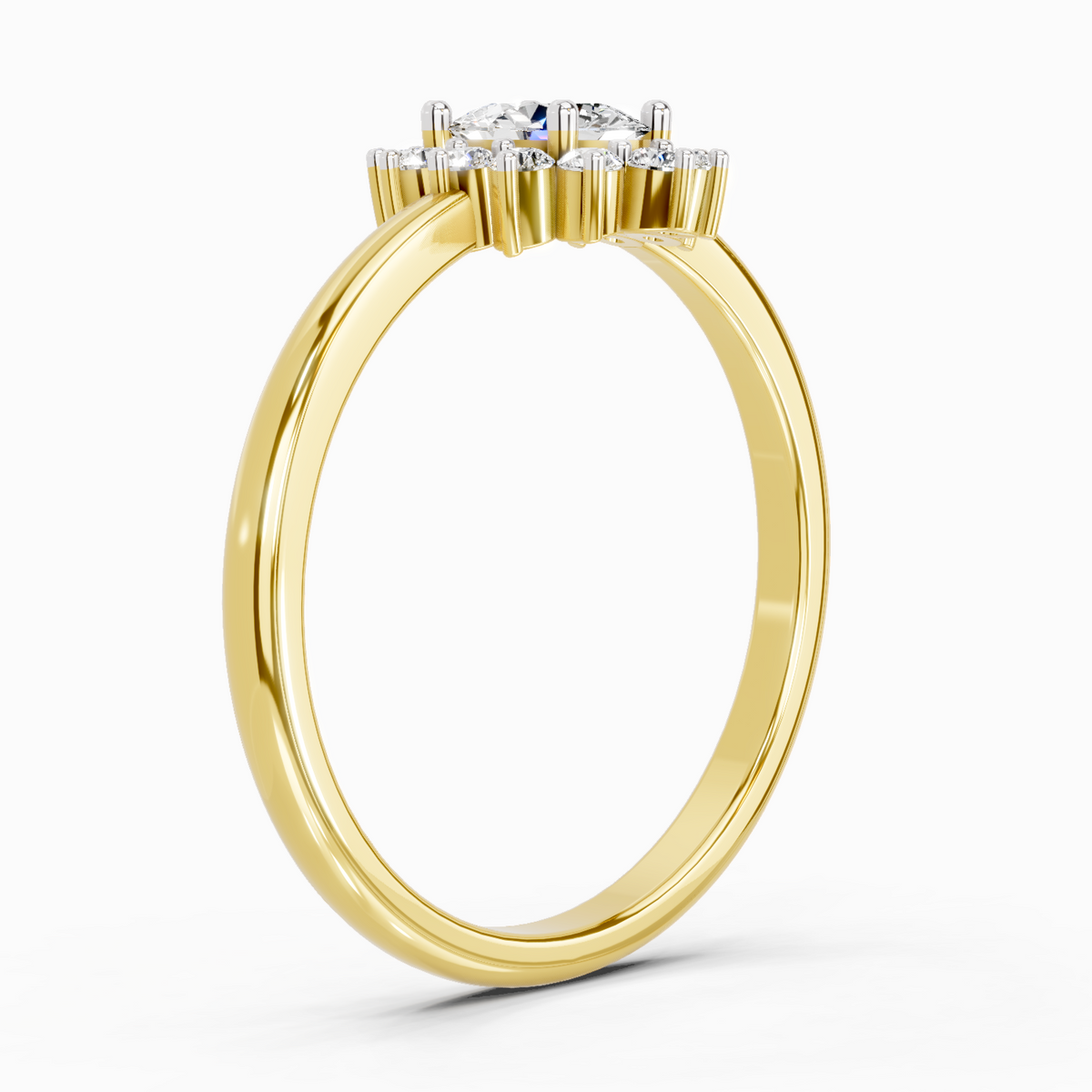 Pristine Oval Halo Diamond Engagement Ring