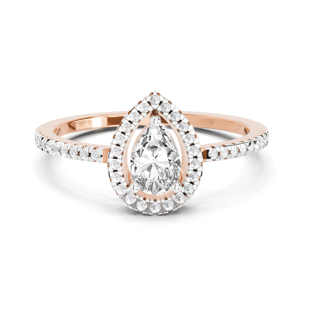 Majestic Pear Halo Diamond Ring