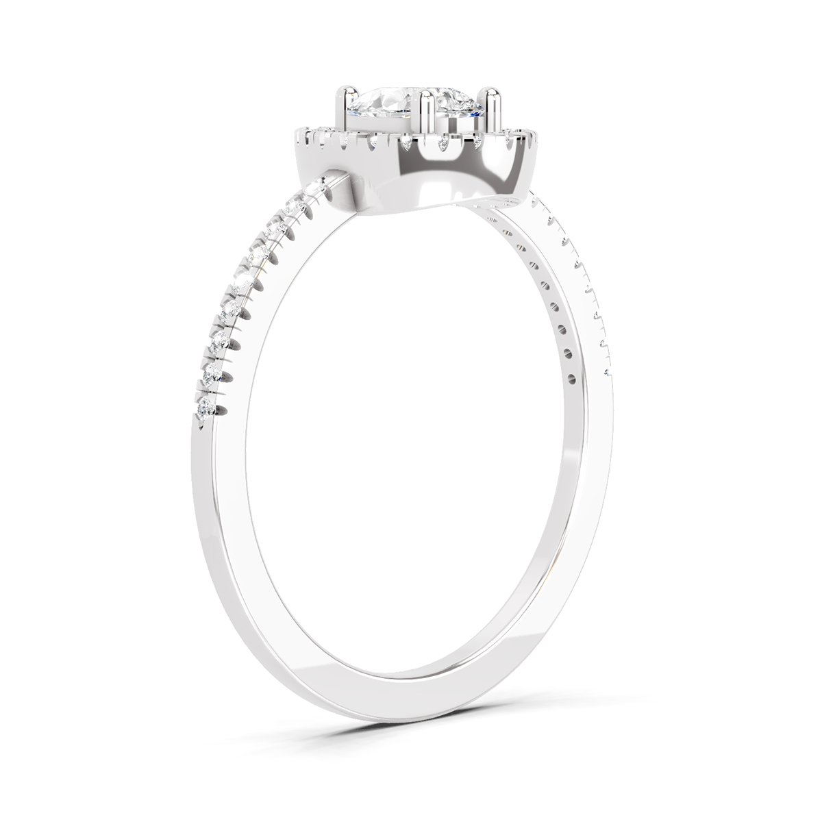 Majestic Pear Halo Diamond Ring