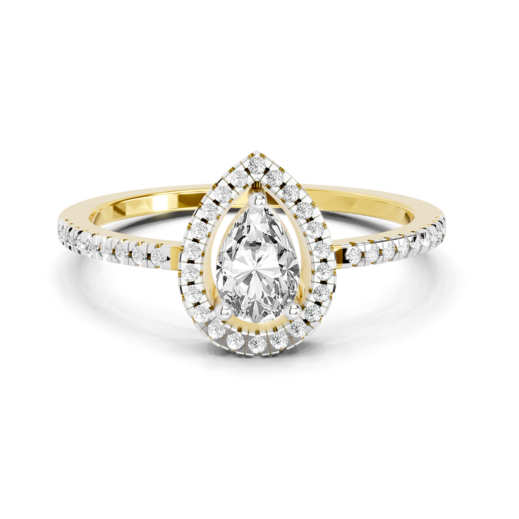 Majestic Pear Halo Diamond Ring