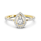 Majestic Pear Halo Diamond Ring