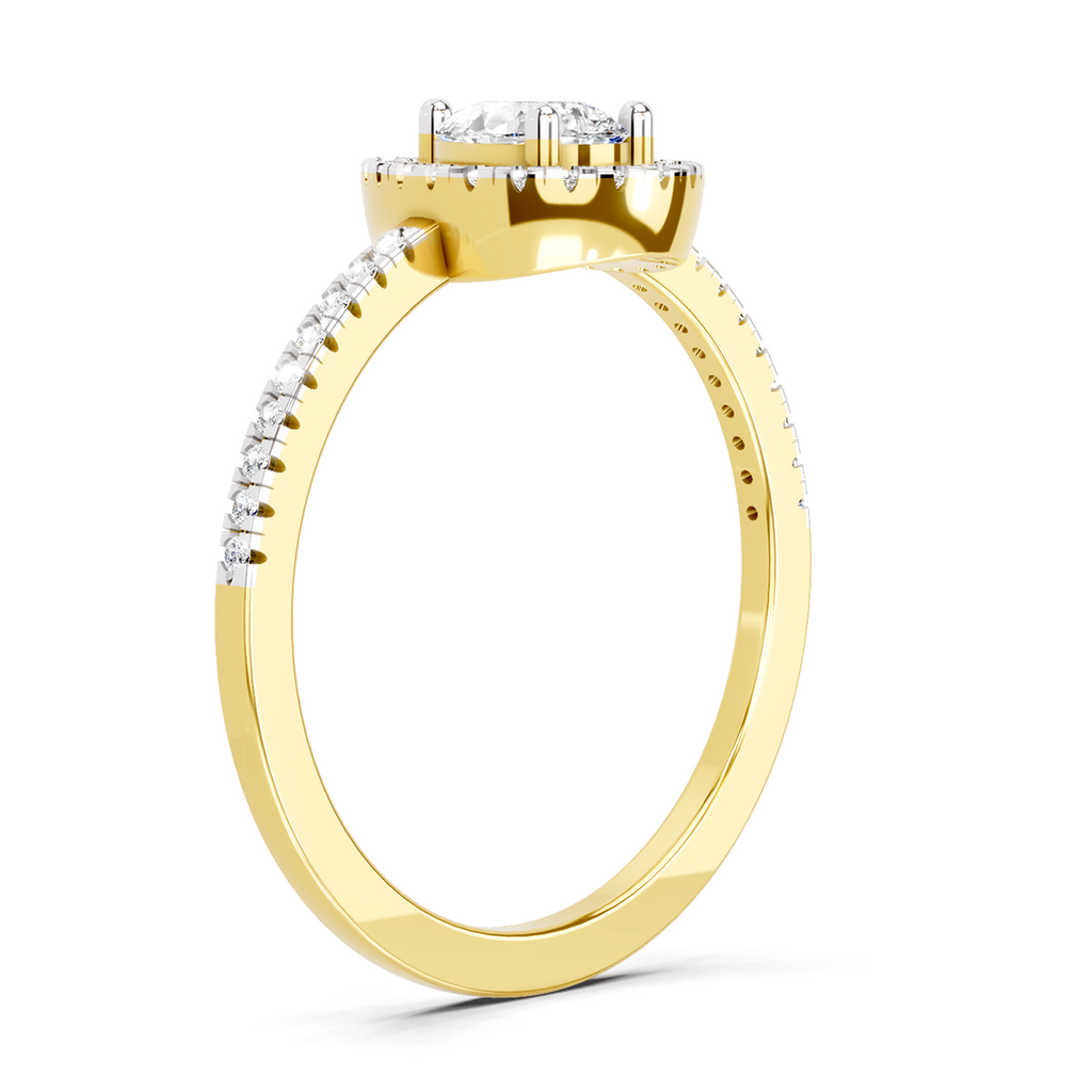 Majestic Pear Halo Diamond Ring