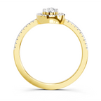 Majestic Pear Halo Diamond Ring