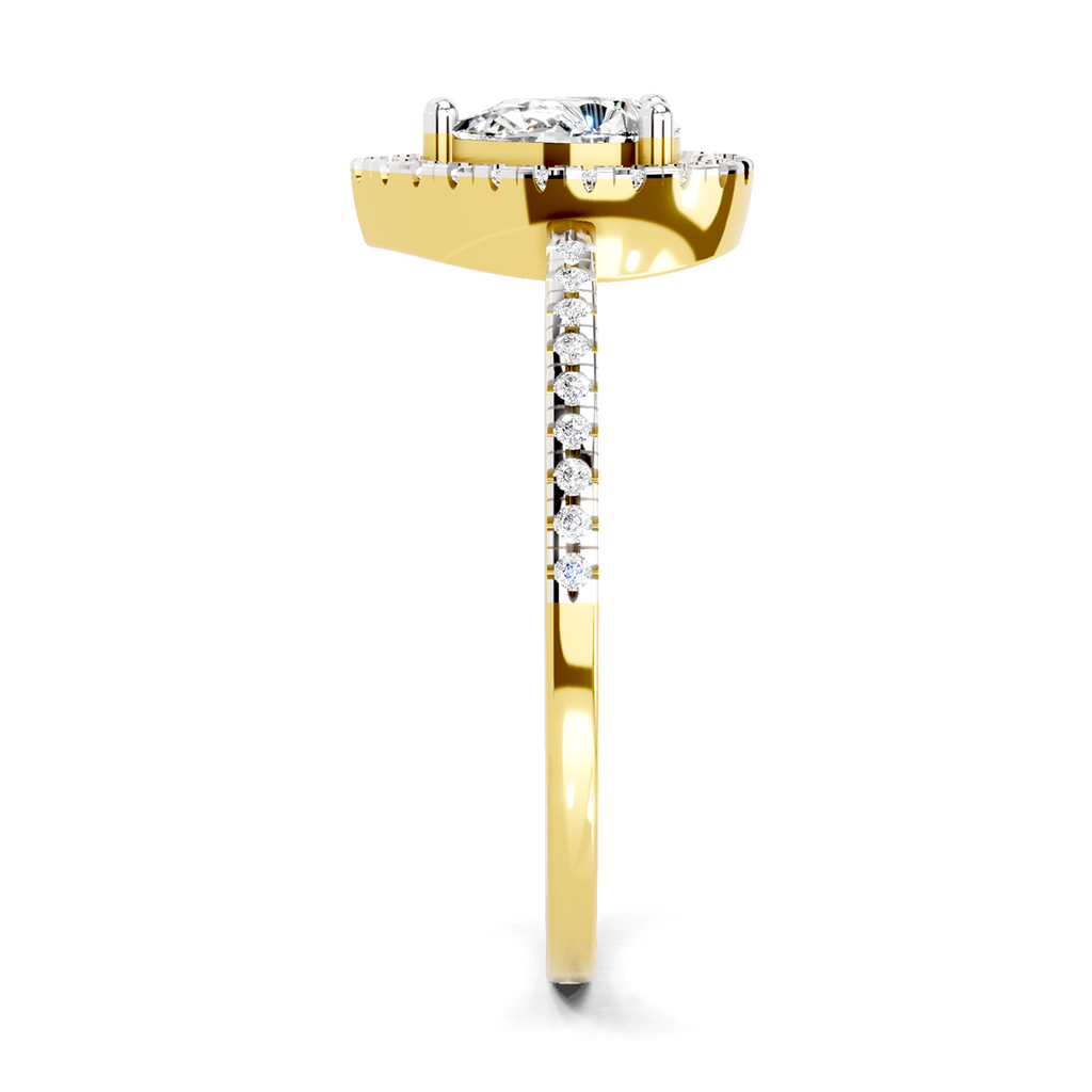 Majestic Pear Halo Diamond Ring