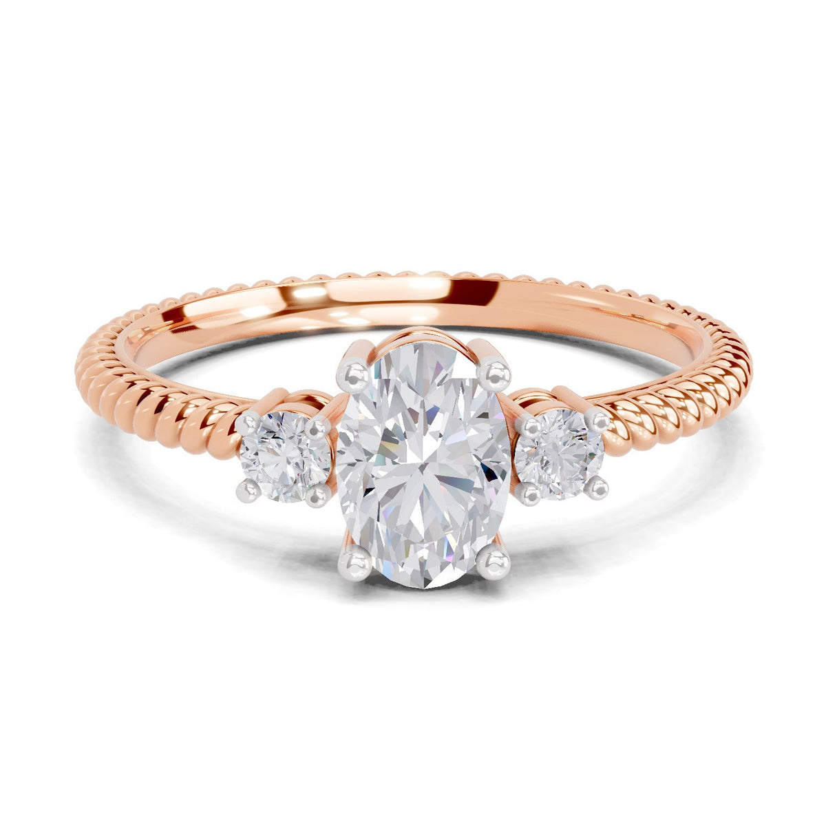 Radiant Oval Diamond Engagement Ring
