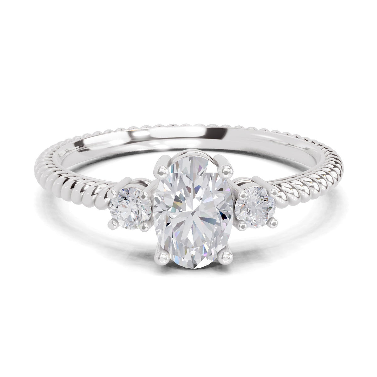 Radiant Oval Diamond Engagement Ring
