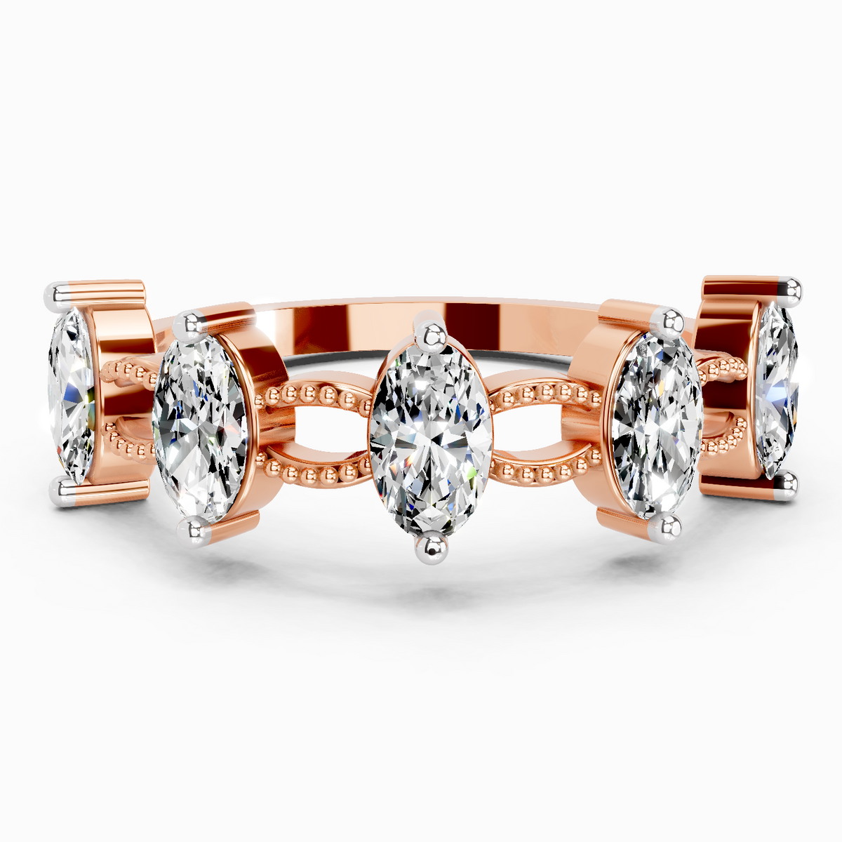 Regal Oval Diamond Band Ring