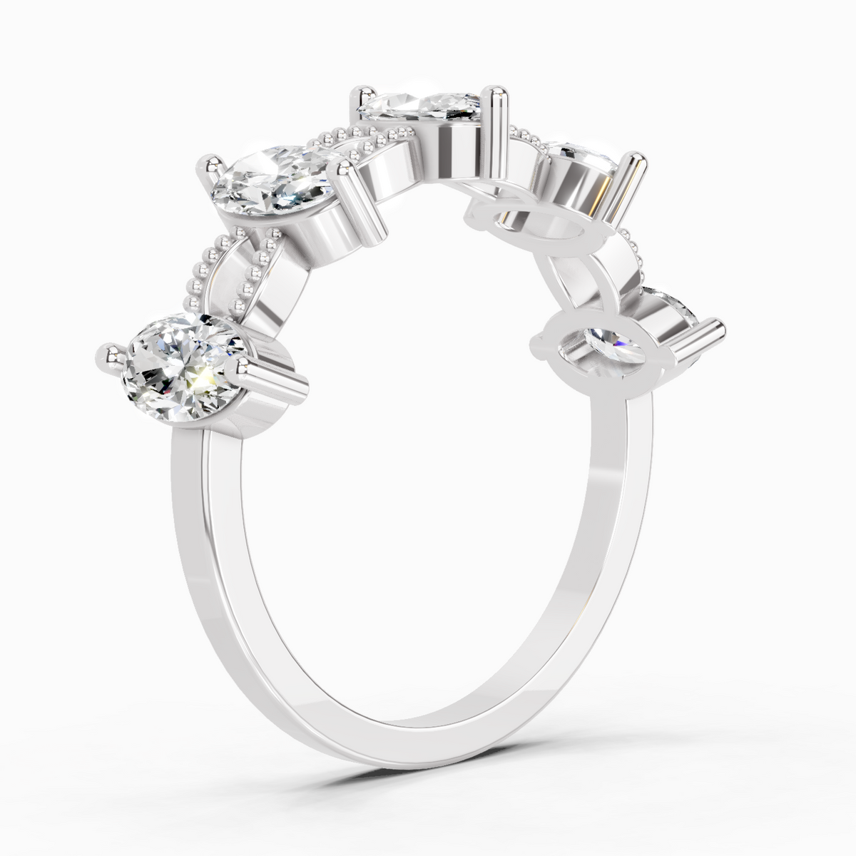 Regal Oval Diamond Band Ring