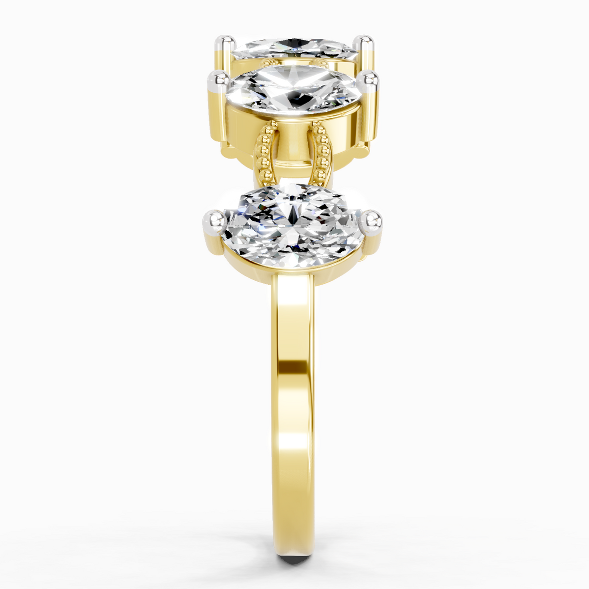 Regal Oval Diamond Band Ring
