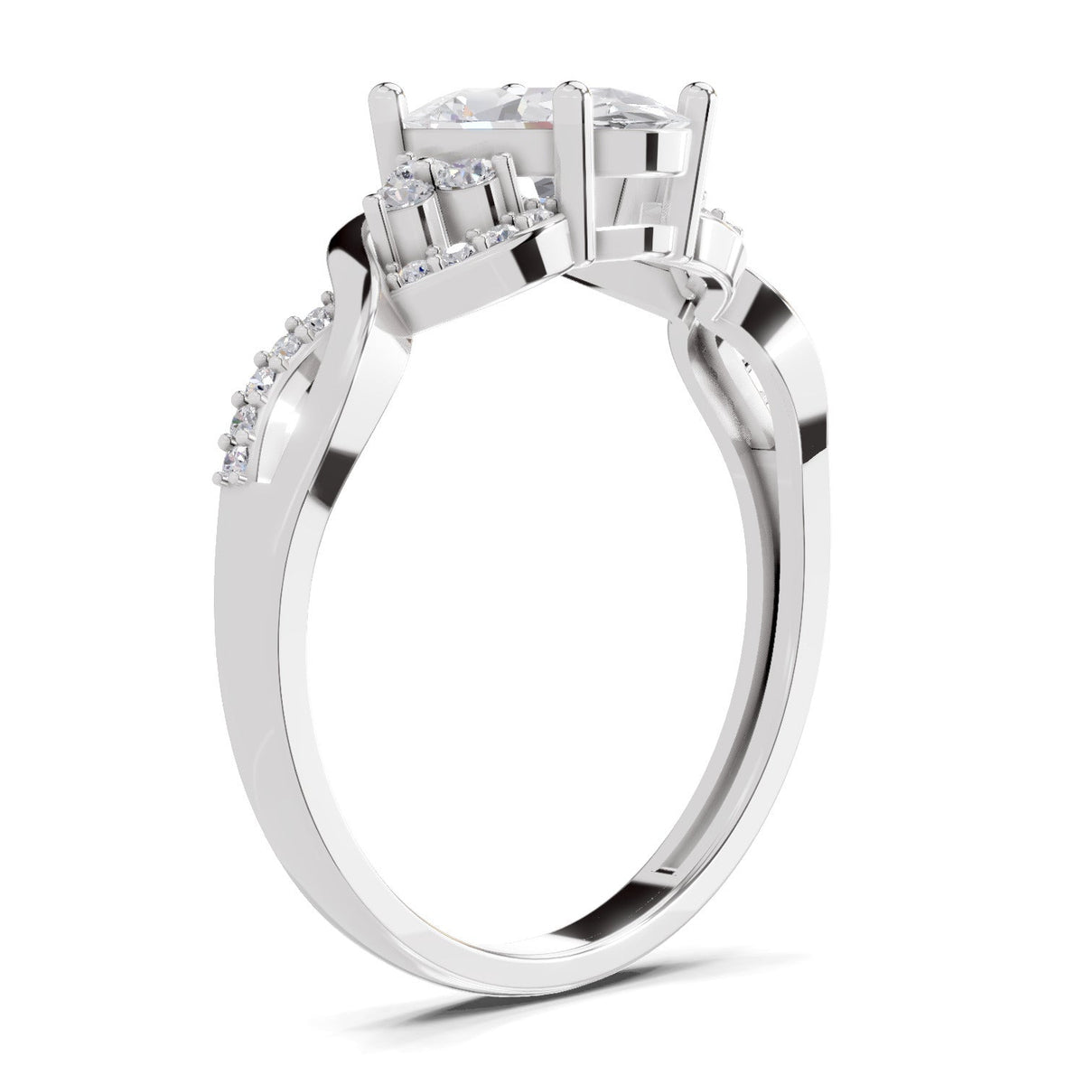 Majestic Oval Swirl Diamond Engagement Ring
