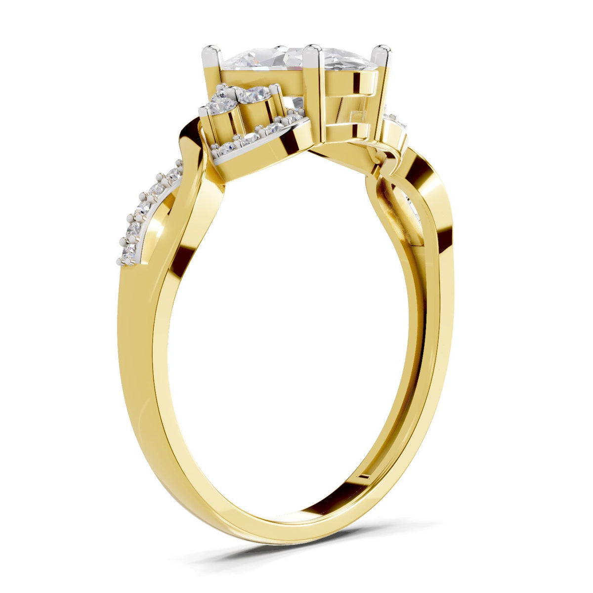 Majestic Oval Swirl Diamond Engagement Ring